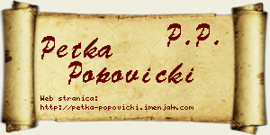 Petka Popovicki vizit kartica